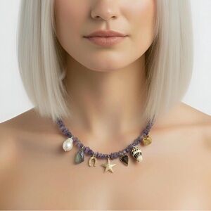 *NWT* Tanzanite & Lapis Charm Necklace w/Pearl, Pave Star, Smoky Quartz & more